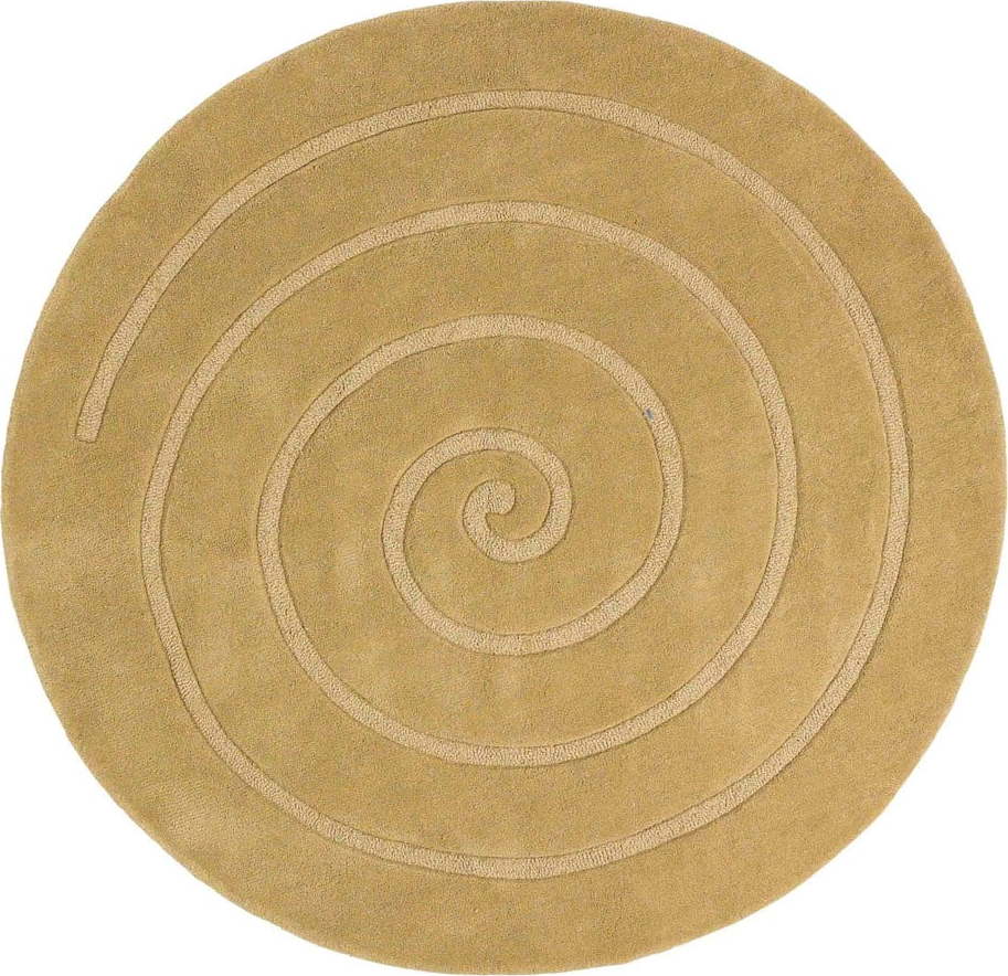 Béžový vlněný koberec Think Rugs Spiral