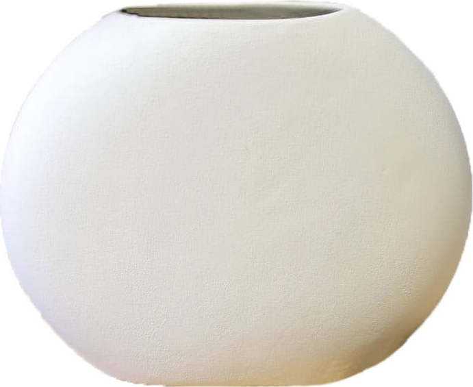 Bílá oválná keramická váza Rulina Flat