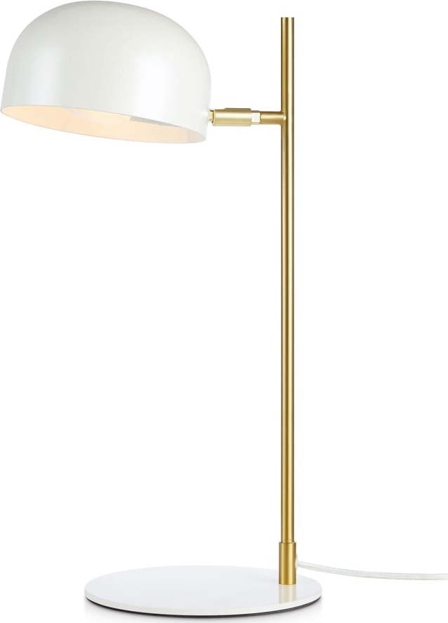 Bílá stolní lampa se stojanem v měděné barvě Markslöjd Pose Markslöjd