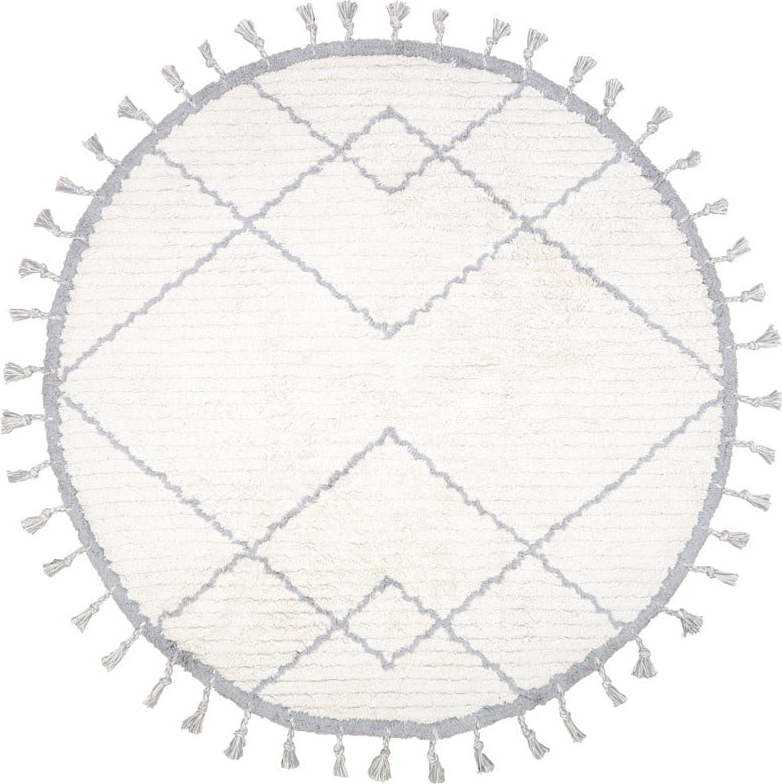 Bílo-šedý bavlněný ručně vyrobený koberec Nattiot Come