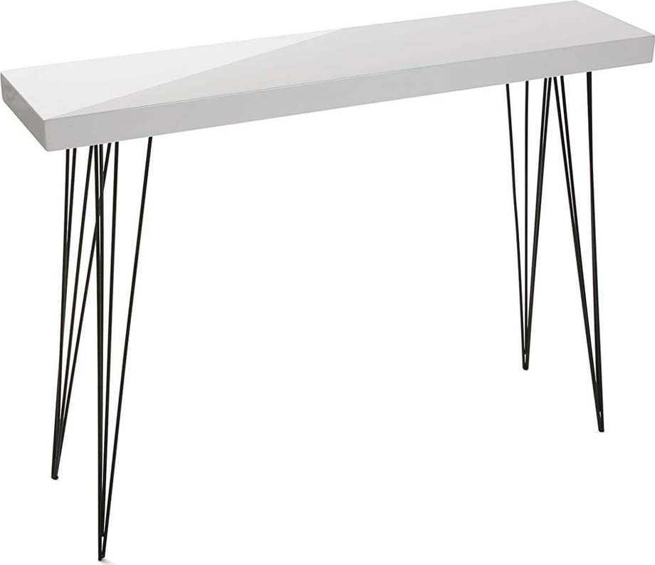 Bílý dřevěný stolek Versa Dallas