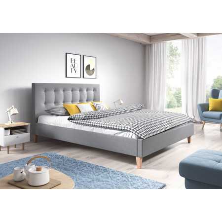 Čalouněná postel DAVID rozměr 90x200 cm Světle šedá TT-FURNITURE