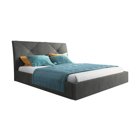 Čalouněná postel KARO rozměr 140x200 cm Tmavě šedá TT-FURNITURE