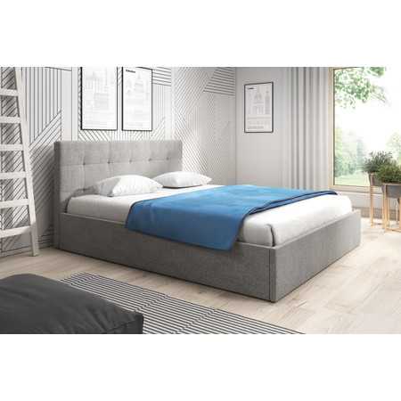 Čalouněná postel LAURA rozměr 140x200 cm Světle šedá TT-FURNITURE