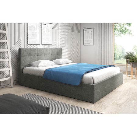 Čalouněná postel LAURA rozměr 90x200 cm Tmavě šedá TT-FURNITURE