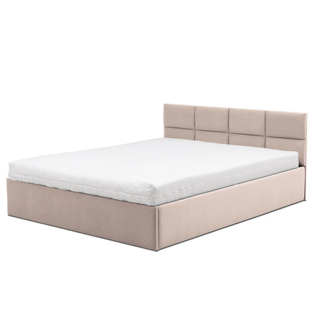 Čalouněná postel MONOS s matrací rozměr 160x200 cm Béžová Pěnová matrace Signal-nabytek