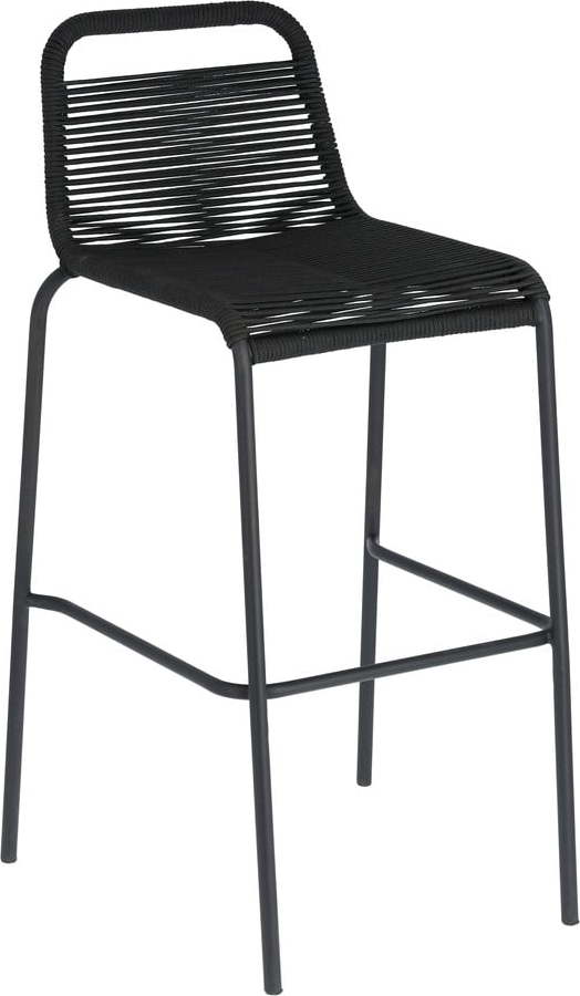 Černá barová židle s ocelovou konstrukcí Kave Home Glenville