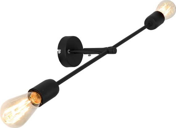 Černá nástěnná lampa pro 2 žárovky Custom Form Twigo