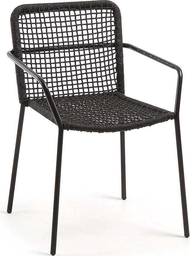 Černá zahradní židle s ocelovou konstrukcí Kave Home Bomer Kave Home