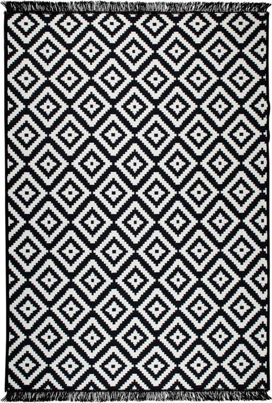 Černo-bílý oboustranný koberec Helen