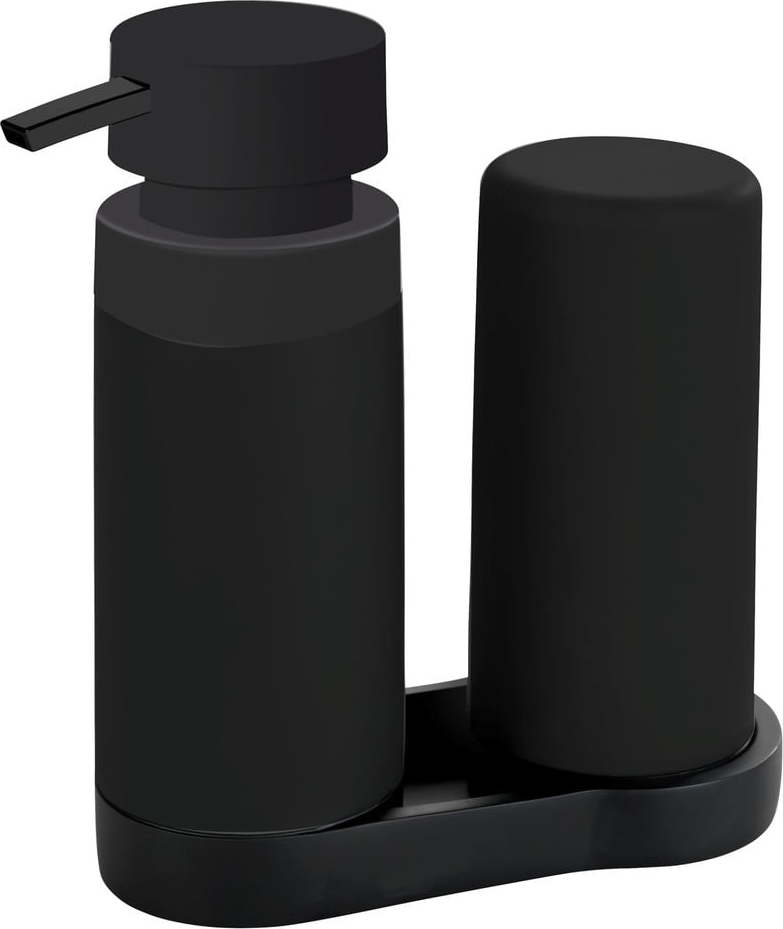 Černý stojan s dávkovačem na mycí prostředky Wenko Easy Squeez-e WENKO