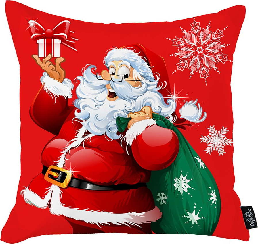 Červený vánoční povlak na polštář Mike & Co. NEW YORK Honey Christmas Santa Claus