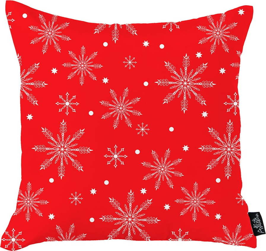 Červený vánoční povlak na polštář Mike & Co. NEW YORK Honey Christmas Snowflakes