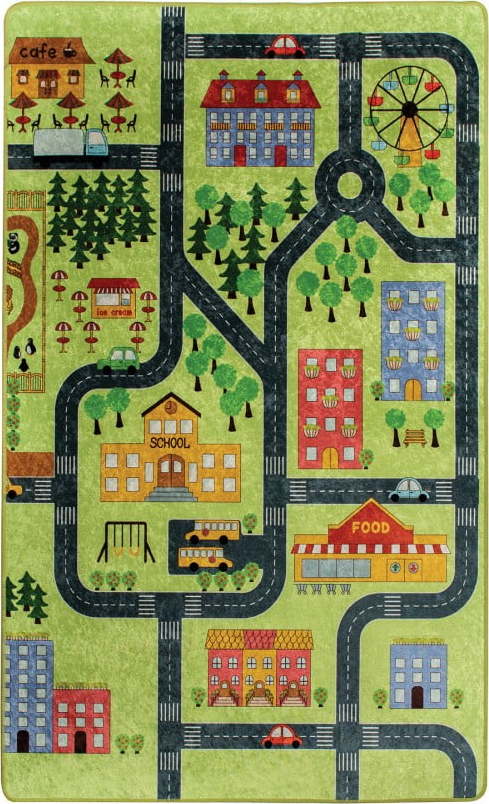 Dětský koberec Green Small Town 140 x 190 cm UNKNOWN