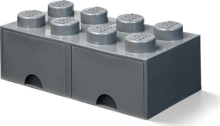 Dětský tmavě šedý úložný box se 2 zásuvkami LEGO® LEGO