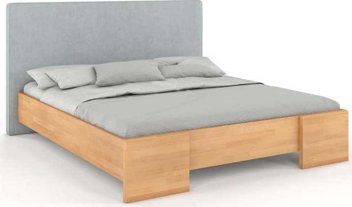 Dvoulůžková postel v dekoru bukového dřeva Skandica Hessel