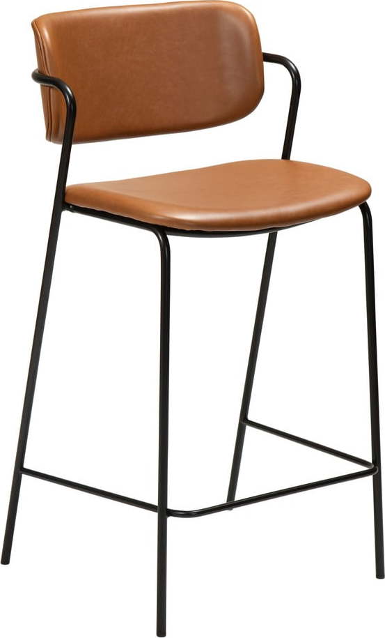 Hnědá barová židle z imitace kůže DAN-FORM Denmark Zed