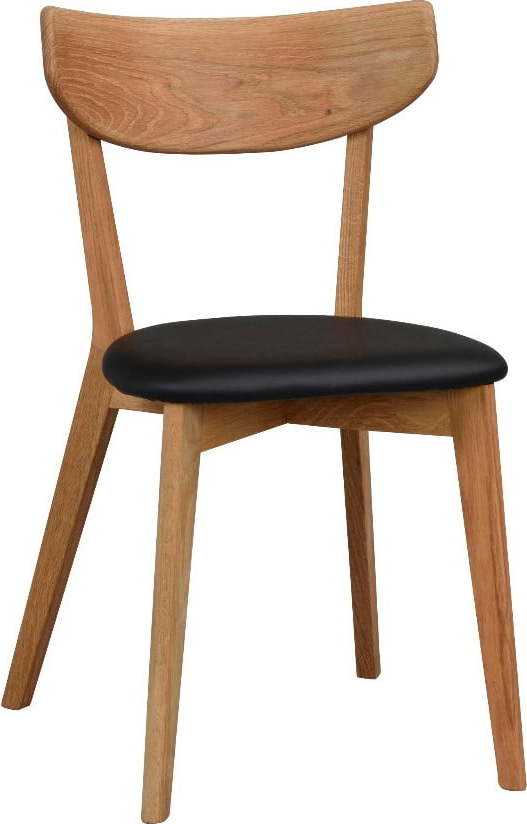 Hnědá dubová jídelní židle s černým sedákem Rowico Ami Rowico