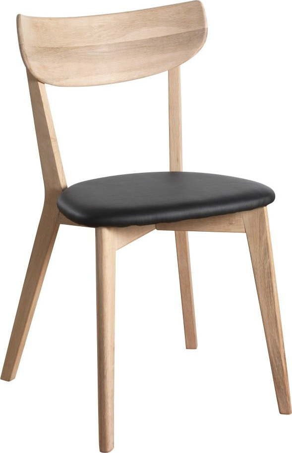 Hnědá dubová jídelní židle s černým sedákem Rowico Amia Rowico