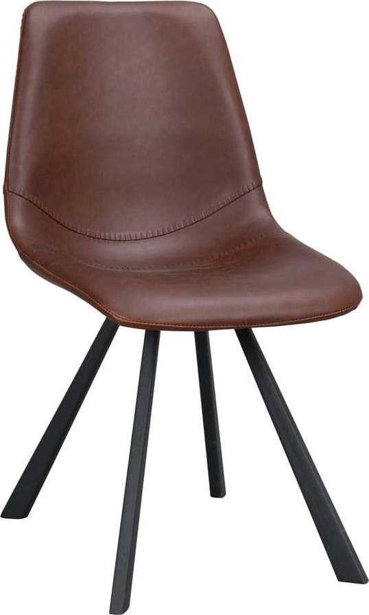 Hnědá jídelní židle s černými nohami Rowico Alpha Rowico