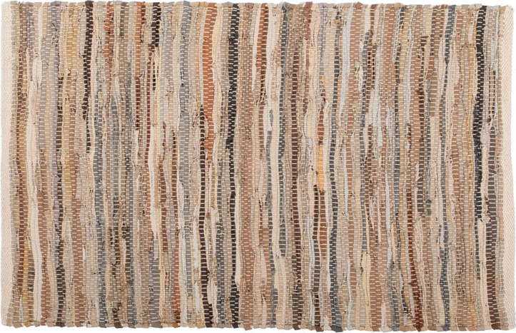 Hnědo-béžový kožený koberec Tiseco Home Studio Nayya