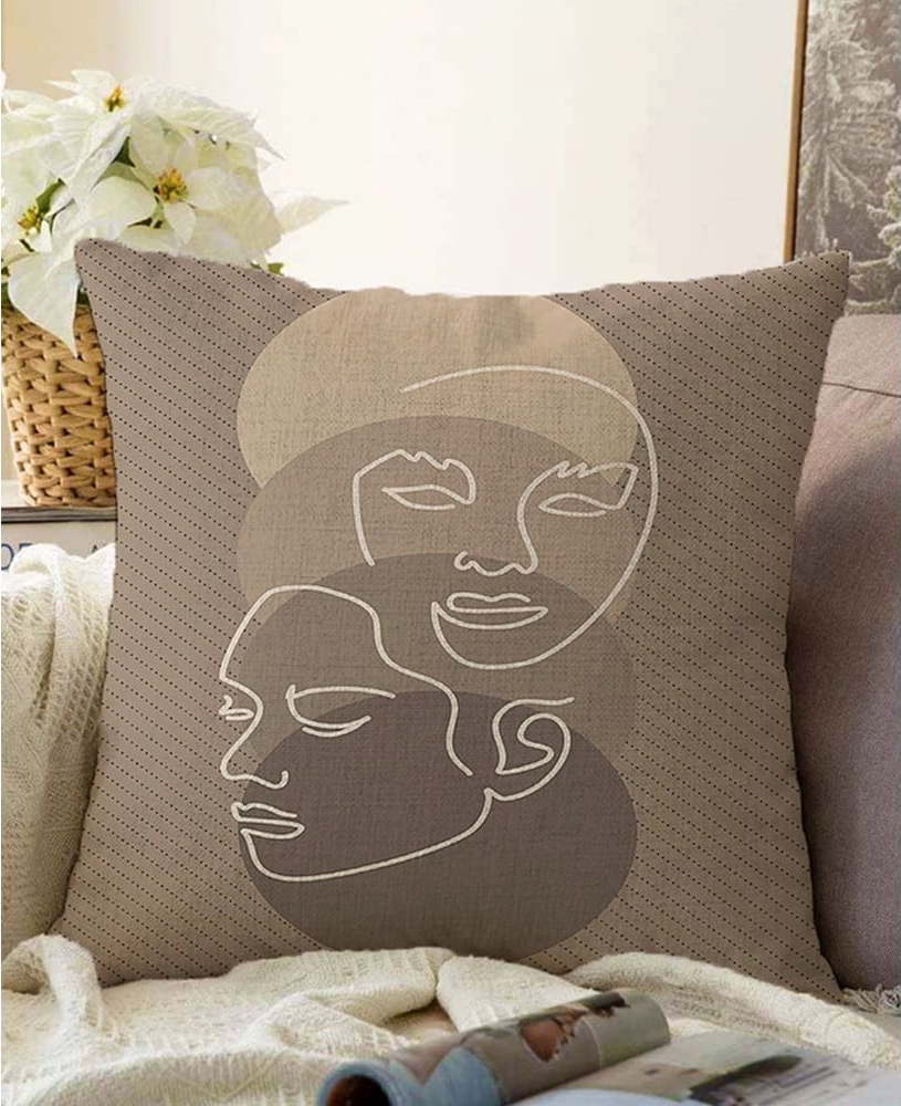 Hnědý povlak na polštář s příměsí bavlny Minimalist Cushion Covers Chenille