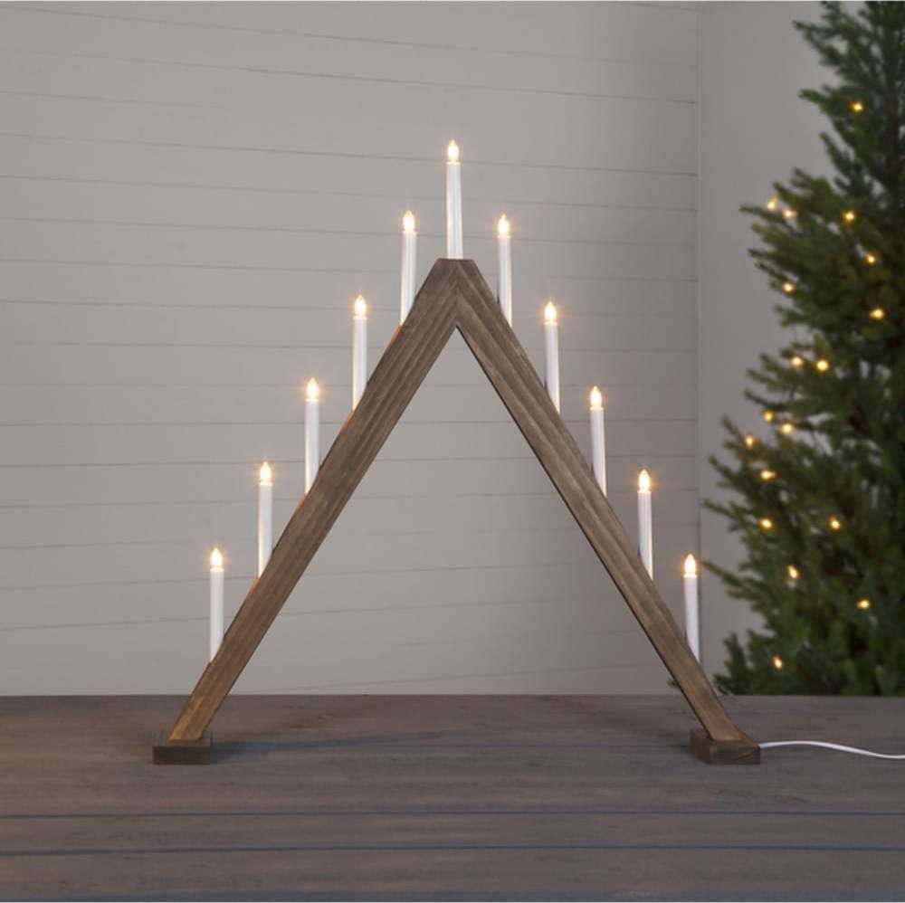 Hnědý vánoční LED svícen Star Trading Trill