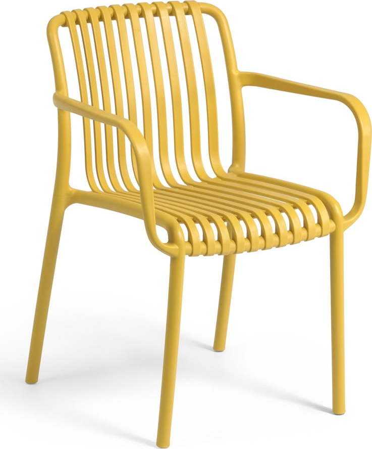 Hořčicově žlutá zahradní židle Kave Home Isabellini Kave Home