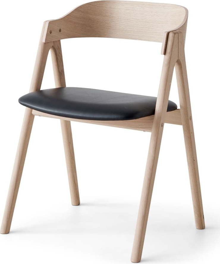 Jídelní židle z dubového dřeva s koženým sedákem Findahl by Hammel Mette Hammel