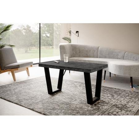Konferenční stolek LOFT TRAPEZ 100x60 cm Černá Bílá Alpimeble