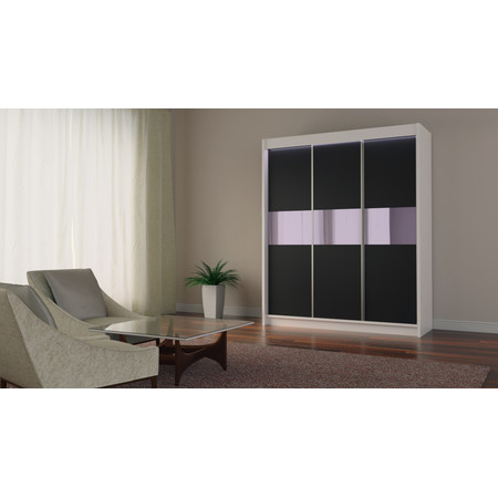 Kvalitní Šatní Skříň Tanna 180 cm Bílá/černá/fialová Furniture
