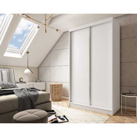 Kvalitní Šatní Skříň bez zrcadla 200 cm Bílá Furniture