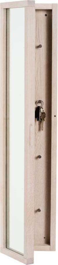 Matně lakovaná dubová skříňka na klíče se zrcadlem Rowico Sol Rowico