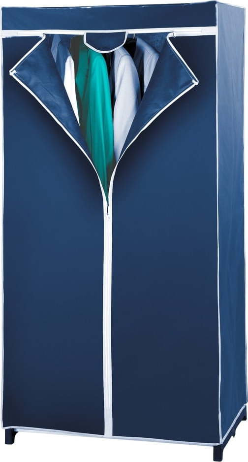 Modrá skládací látková šatní skříň Wenko Air WENKO