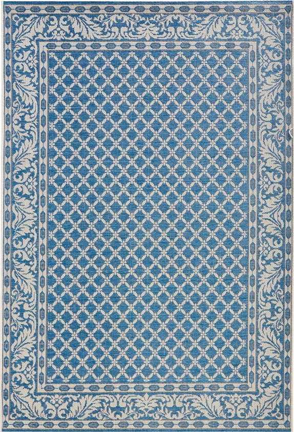 Modro-krémový venkovní koberec NORTHRUGS Royal