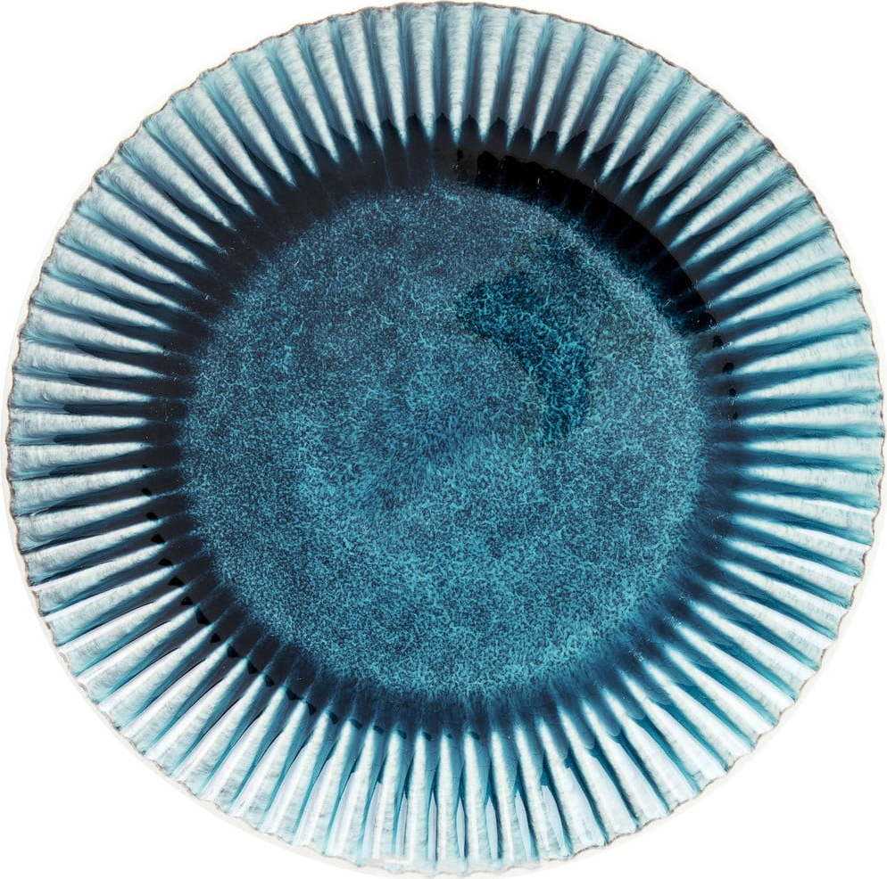 Modrý kameninový talíř Kare Design Mustique Rim