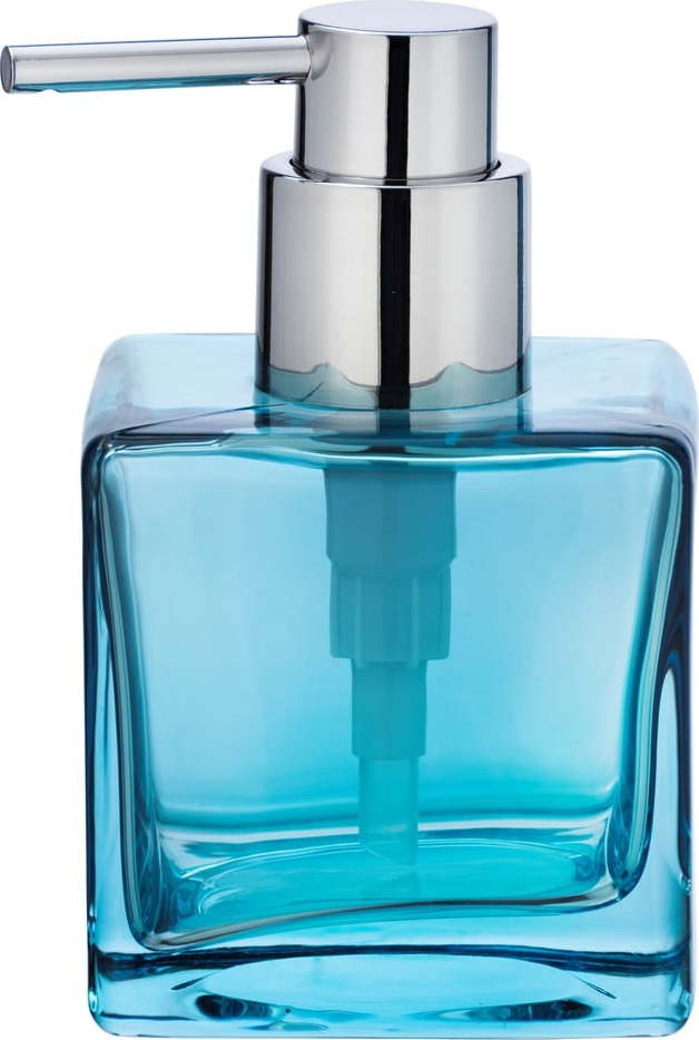 Modrý skleněný dávkovač na mýdlo Wenko Lavit