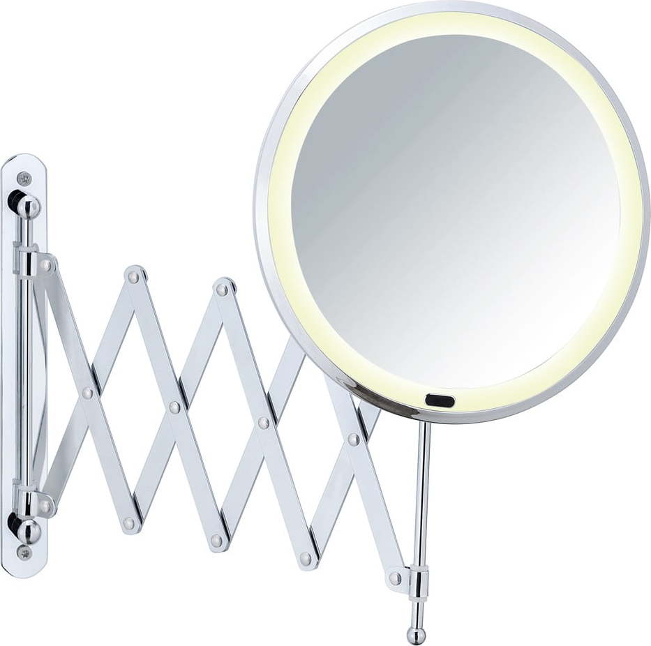Nástěnné kosmetické zrcadlo s LED podsvícením a teleskopickým držákem Wenko Barona WENKO