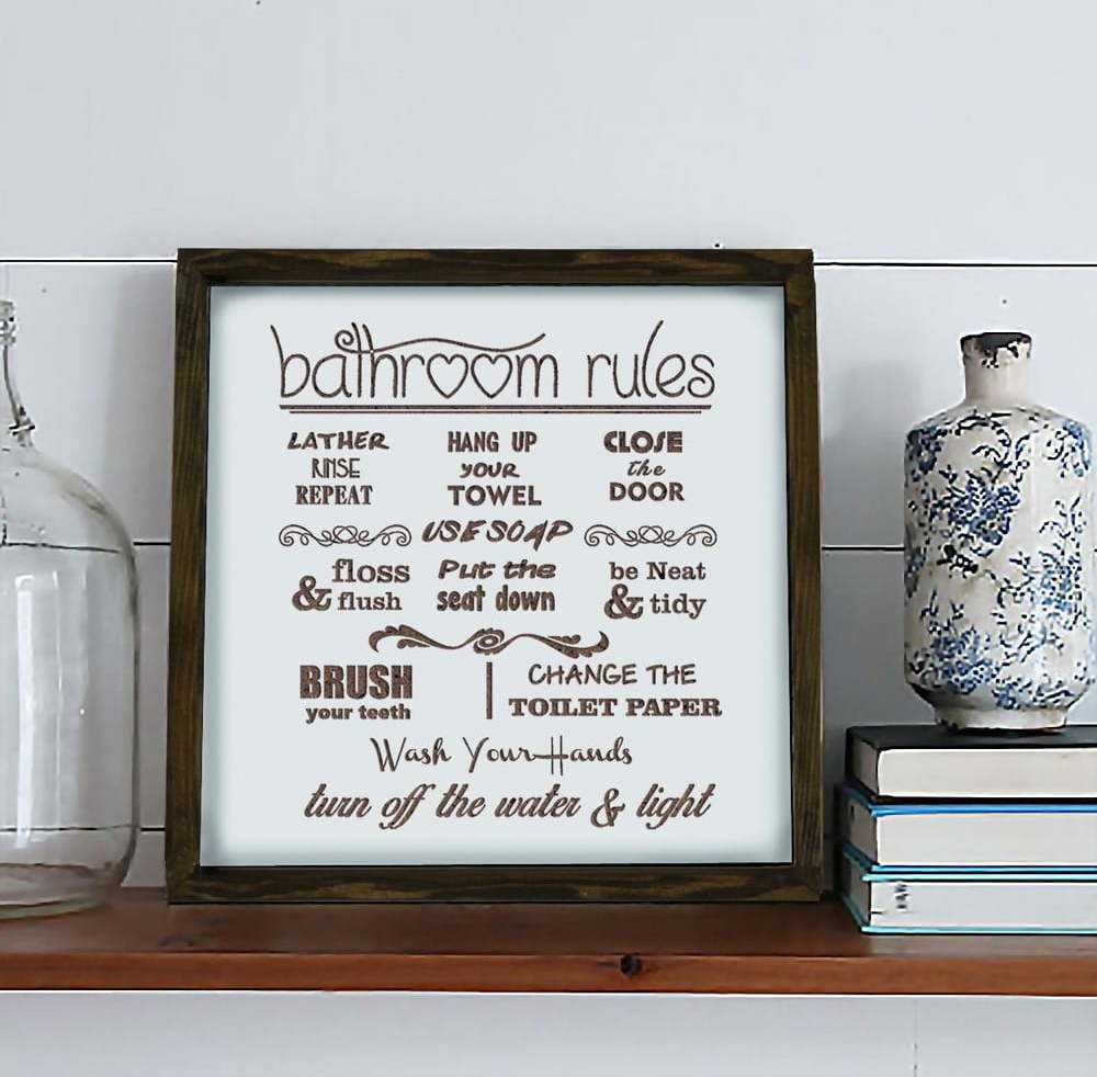 Nástěnný obraz Bathroom Rules