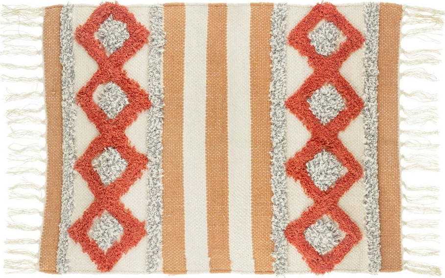 Oranžovo-bílý koberec s vysokým podílem bavlny Sass & Belle Arizona