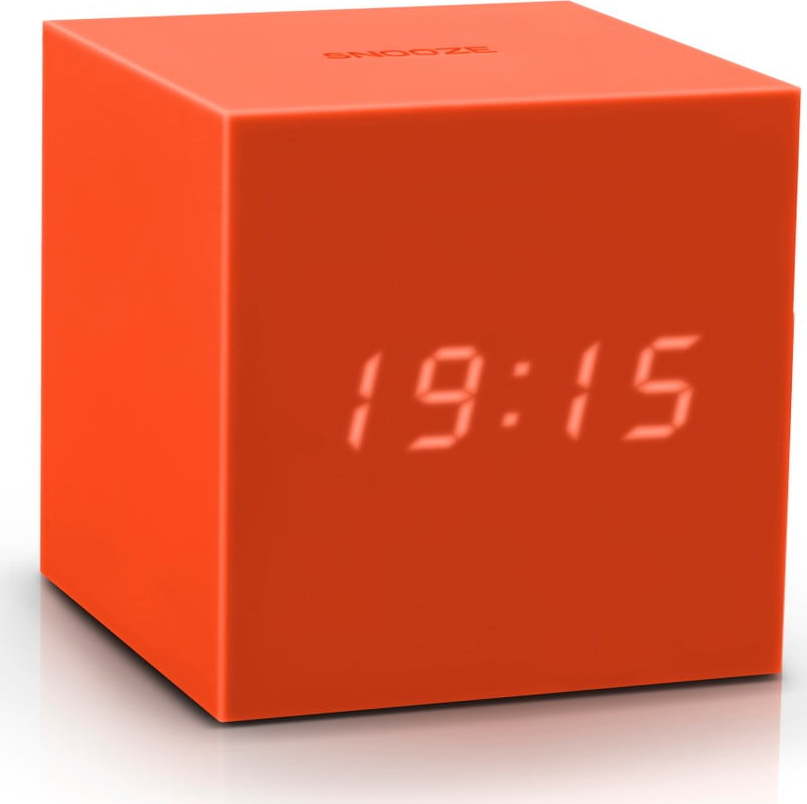 Oranžový LED budík Gingko Gravity Cube Gingko