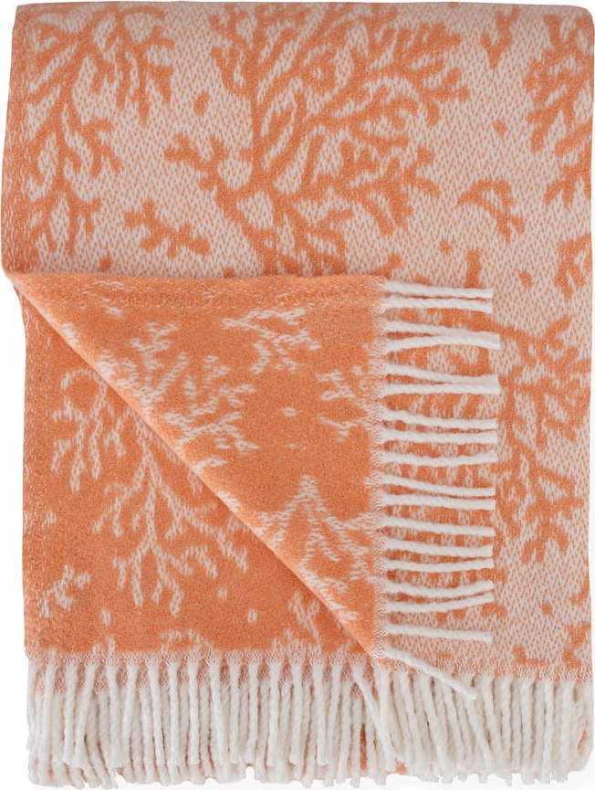 Oranžový pléd s podílem bavlny Euromant Coral