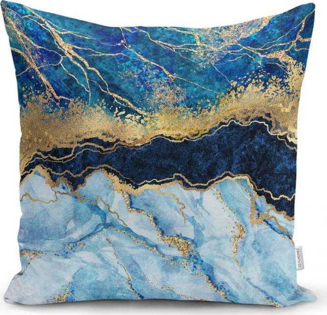 Povlak na polštář Minimalist Cushion Covers Marble With Blue