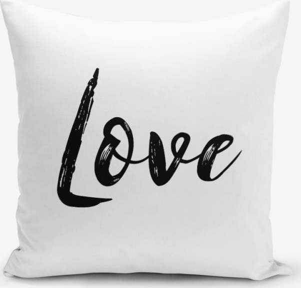 Povlak na polštář s příměsí bavlny Minimalist Cushion Covers Love Writing