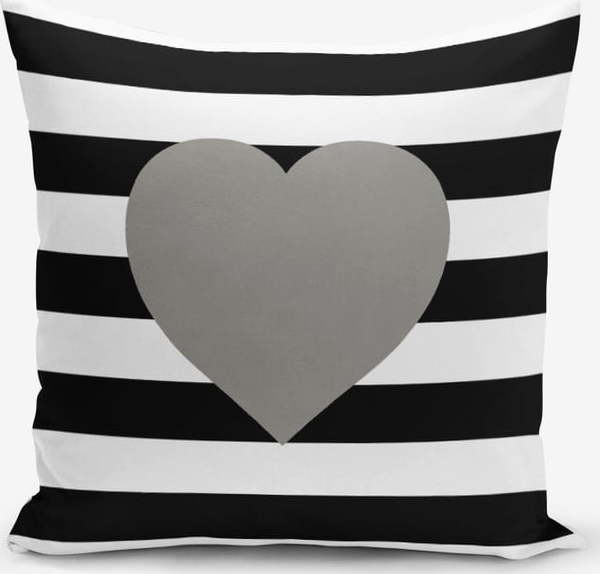 Povlak na polštář s příměsí bavlny Minimalist Cushion Covers Striped Grey