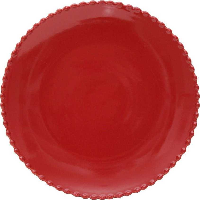 Rubínově červený kameninový talíř Costa Nova
