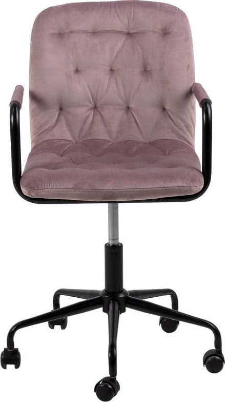 Růžová kancelářská židle se sametovým povrchem Actona Wendy Actona