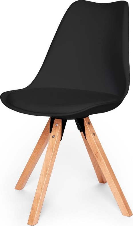 Sada 2 černých židlí s podnožím z bukového dřeva Bonami Essentials Gina Bonami Essentials
