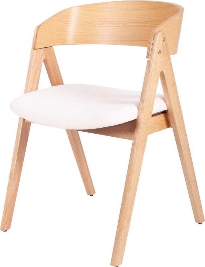 Sada 2 jídelních židlí z kaučukovníkového dřeva s bílým podsedákem sømcasa Rina sømcasa