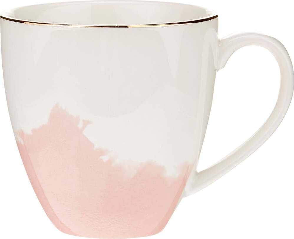 Sada 2 růžovo-bílých porcelánových kávových šálků Westwing Collection Rosie Westwing Collection